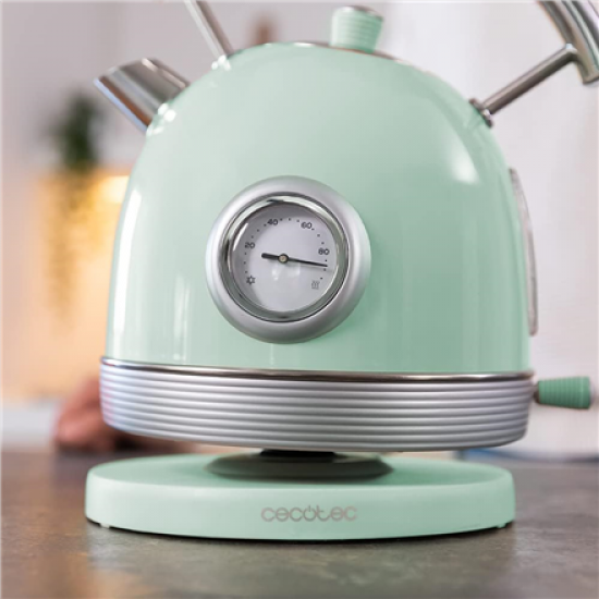 Cecotec Kettle | ThermoSense 420 Vintage | 2200 W | Electric | 1.8 L | Stainless steel | 360° rotational base | Light Green