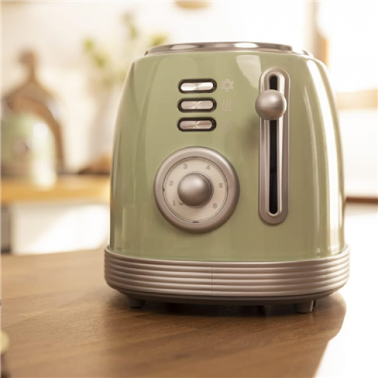 Cecotec Toaster | Toast&Taste 800 Vintage | Power 850 W | Number of slots 2 | Housing material Stainless steel | Light Green