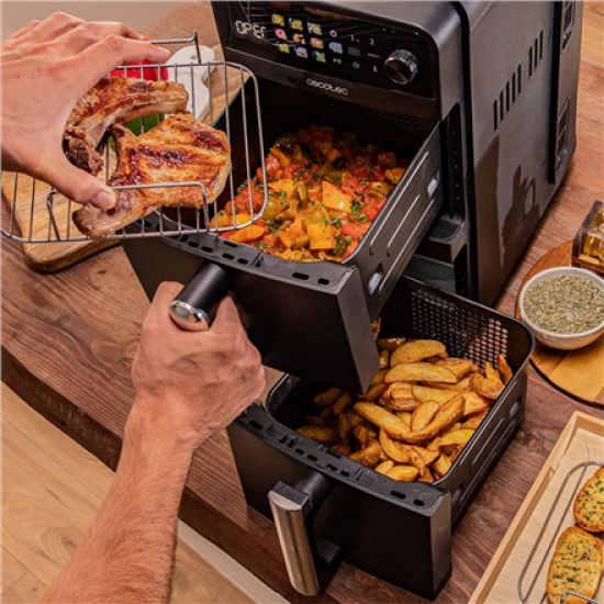Cecotec Double hot air fryer | Cecofry DuoLevel 10000 | Power 2400 W | Capacity 10 L | Black