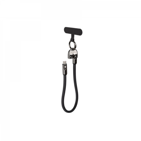 Lanberg USB-C M/M Lanyard/Keychain Cable, 0.3 m, 240 W | CA-CMCM-10LN-0003-BK