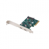 Lanberg PCI-Express X1 Card to 2X USB-C 3.2 GEN 2X1 Low profile | PCE-UC3-002
