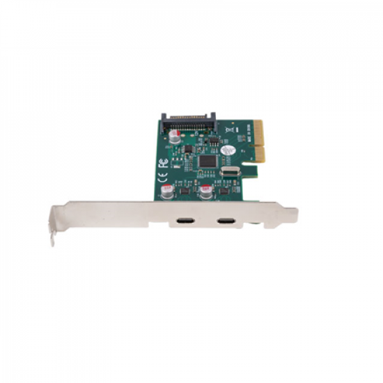 Lanberg PCI-Express X1 Card to 2X USB-C 3.2 GEN 2X1 Low profile | PCE-UC3-002