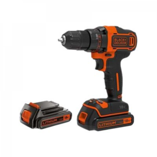 Black&Decker 18v2G DD w 400mA ch in kitbox 2 batts BDCDD186KB-QW