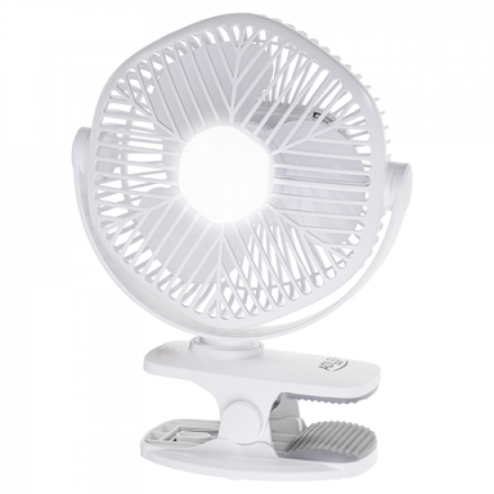 Adler Rechargeable fan with clip | AD 7335 | Table Fan | 6 W | Diameter 12.7 cm | Number of speeds 3 | Oscillation | White