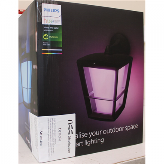 SALE OUT. | Philips Hue WCA Econic Outdoor Wall Lantern | 15 W | 2000-6500 Hue White Colour Ambiance | DAMAGED PACKAGING | 24 month(s)
