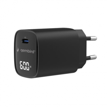 Gembird TA-UC-1C-PD60LCD-01-BK 60W USB Type-C fast charger, LCD, black | Gembird