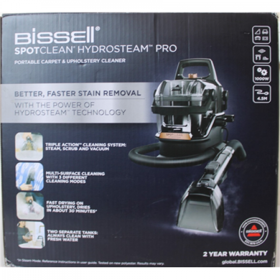 SALE OUT. Bissell SpotClean HydroSteam Pro | Bissell Portable Carpet and Upholstery Cleaner | SpotClean HydroSteam Pro | Corded operating | Washing function | 1000 W | Black | 24 month(s) | DAMAGED PACKAGING, USED AND SCRATCHED