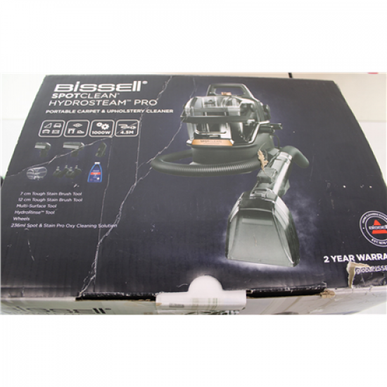SALE OUT. Bissell SpotClean HydroSteam Pro | Bissell Portable Carpet and Upholstery Cleaner | SpotClean HydroSteam Pro | Corded operating | Washing function | 1000 W | Black | 24 month(s) | DAMAGED PACKAGING, USED AND SCRATCHED