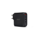 Acer 67W PD GaN Charger, 2 x USB C and 1 x USB A, EU Plug, 100W USB C cable, Black (Retail Pack)