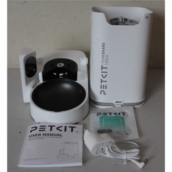 SALE OUT. Petkit P571 (D4H) YumShare Solo Feeder with camera | PETKIT Feeder with Camera | P571 YumShare Solo | Capacity 3 L | White | USED, SCRATCHED ON BOWL, DIRTY | 24 month(s)