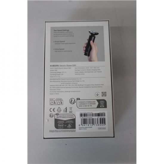 SALE OUT. Xiaomi Electric Shaver S301 EU | Xiaomi Shaver EU | S301 | Operating time (max) 90 min | Wet & Dry | Black | UNPACKED, SMALL SCRATHED ON CORPUS | Warranty 24 month(s)
