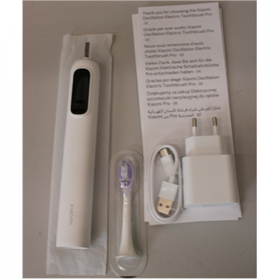 SALE OUT. Xiaomi Oscillation Electric Toothbrush Pro, White EU | Xiaomi Oscillation Electric Toothbrush Pro EU | Warranty 24 month(s) | Rechargeable | For adults | Number of brush heads included 2 | Number of teeth brushing modes 4 | White | UNPACKED, MIS