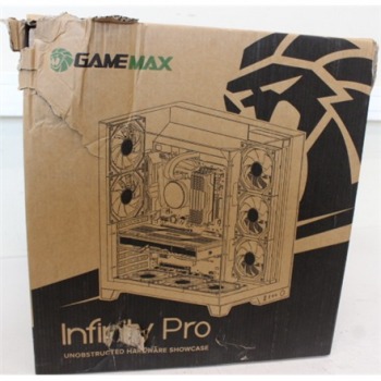 SALE OUT. Gamemax | Case | INFINITY PRO BK | ATX | Gamemax Case | INFINITY PRO BK | ATX | DAMAGED PACKAGING AND GLASS. DETACHED AND WARPED GLASS TOP FIXTURE