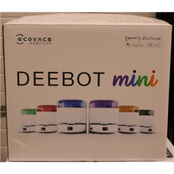 SALE OUT. Ecovacs DEEBOT mini Vacuum cleaner, Robot, Wet&Dry, ZeroTangle Technology, Agile Navigation, White/Blue + Auto-empty station | Ecovacs Robotic Vacuum Cleaner | DEEBOT mini BLUE | Wet&Dry | Li-ion | 3200 mAh | Dust capacity 1.8 L | 8000 Pa | Whit