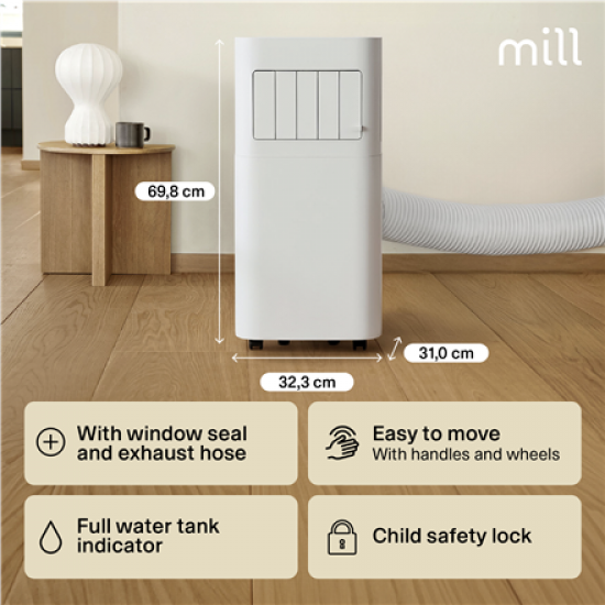 Mill MPAC5000 Air Conditioner 5000 BTU, For rooms up to 12 m², White
