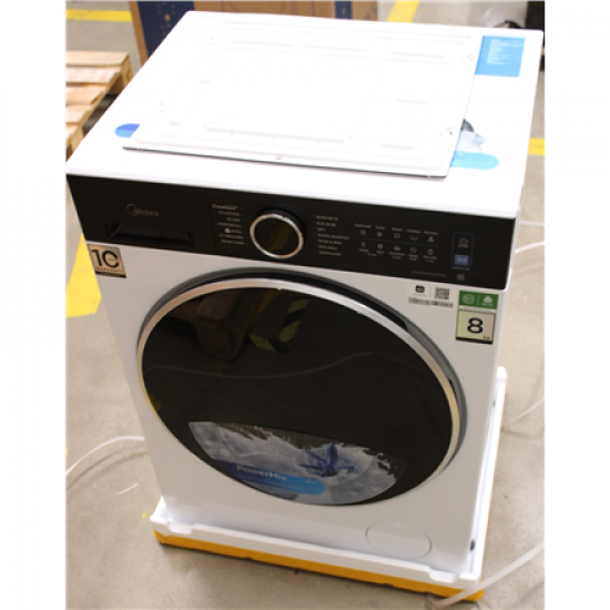 SALE OUT. Midea MF205W80BA30/W-BK Washing Machine | Midea Washing Machine | MF205W80BA30/W-BK | Energy efficiency class A | Front loading | Washing capacity 8 kg | 1400 RPM | Depth 49 cm | Width 60 cm | Display | LED | White | UNPACKED, SCRATCHED DOOR