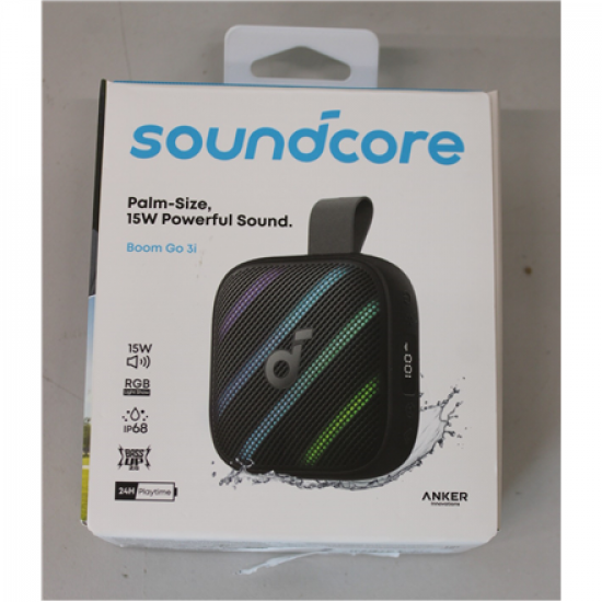 SALE OUT. Anker Soundcore Boom Go 3i Portable Bluetooth Speaker, Black | Anker Soundcore Speaker | Boom Go 3i | Warranty 24 month(s) | 15 W | Waterproof | Bluetooth | Portable | Black | DEMO