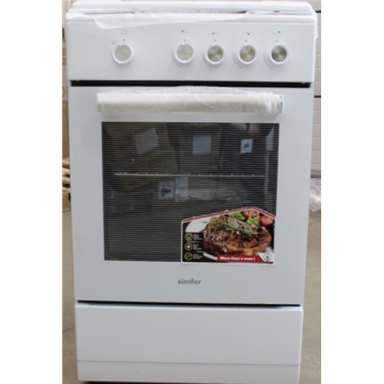 SALE OUT. Simfer 4401SGRBB.1 Cooker, Gas hob, Gas oven, Width 50 cm, Mechanical control, White | Simfer Cooker | 4401SGRBB.1 | Hob type Gas | Oven type Gas | White | Width 50 cm | DAMAGED PACKAGING AND ITEM. DENTED BOTTOM ON THE RIGHT SIDE