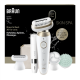 Braun Silk-épil 9 Flex SkinSpa SES9-481 3D Epilator, Wet & Dry, White/Gold