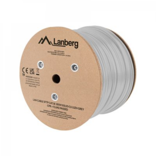 Lanberg Lan Cable Cat.5e SFTP 305M Solid CU LSZH Grey CPR+ Fluke Passed | Lanberg