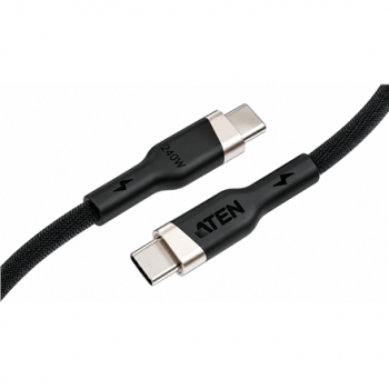 Aten 240W USB-C to USB-C Braided Charging Cable, 1 m | 2L-3101P240 | USB-C to USB-C