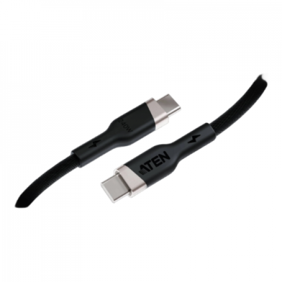 Aten 240W USB-C to USB-C Braided Charging Cable, 1 m | 2L-3101P240 | USB-C to USB-C