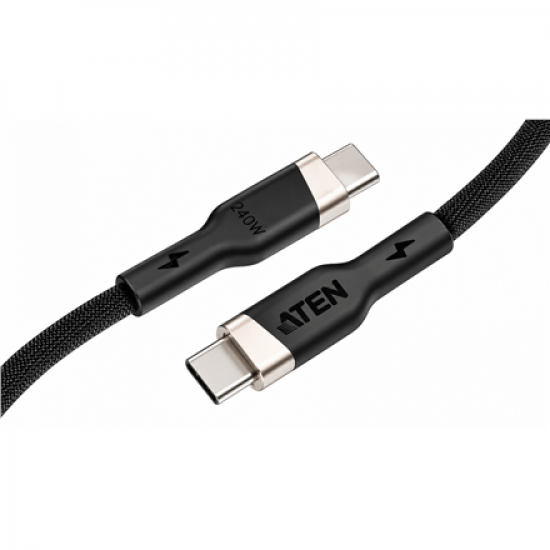 Aten 240W USB-C to USB-C Braided Charging Cable, 2 m | 2L-3102P240 | USB-C to USB-C