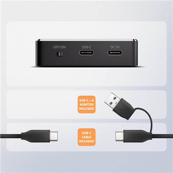 AXAGON ADSA-M2C11 USB-C 10Gbps docking station for M.2 NVMe / SATA SSD
