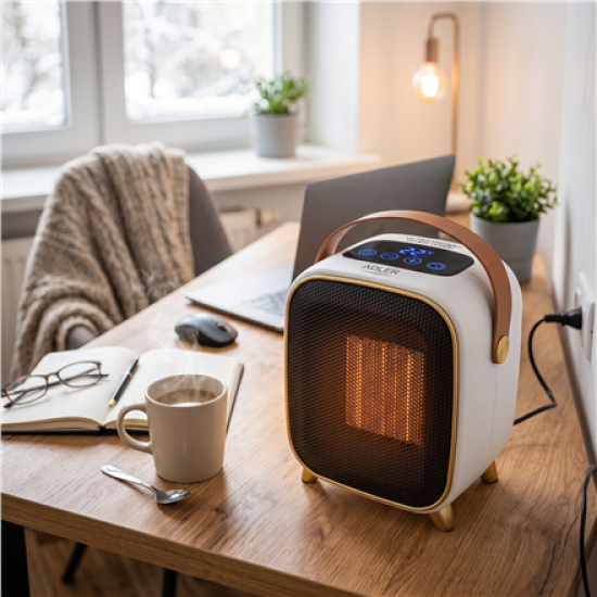 Adler AD 7762 Ceramic Fan Heater with LED Display, Cool Air Fan