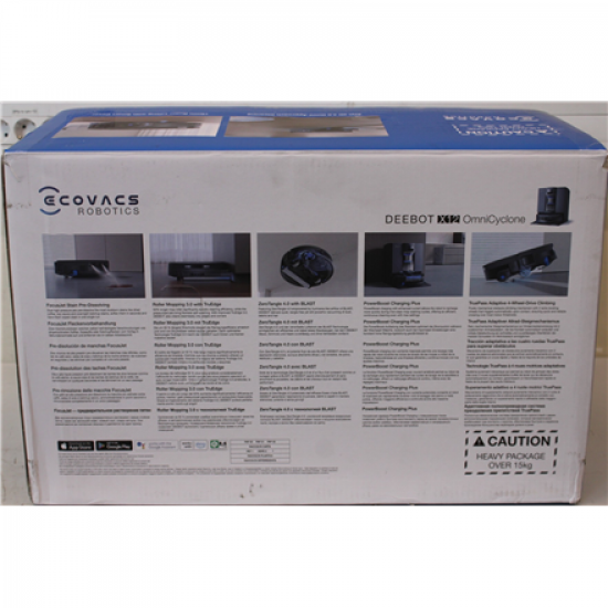 SALE OUT. Ecovacs DEEBOT X12 OmniCyclone Vacuum cleaner, Robot, Wet&Dry, TruEdge 3.0, AIVI 3D 3.0, Gray | Ecovacs Robot Vacuum Cleaner | DEEBOT X12 OmniCyclone | Wet&Dry | Li-Ion | 4000 mAh | Dust capacity 0.25 L | 22000 Pa | Gray | DAMAGED PACKAGING, SCR