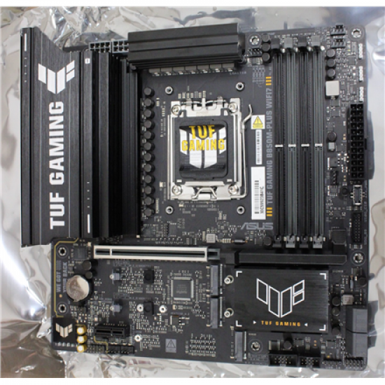 SALE OUT. | Asus TUF GAMING B850M-PLUS WIFI7 | Processor family AMD | Processor socket AM5 | DDR5 | Supported hard disk drive interfaces SATA, M.2 | Number of SATA connectors 4 | WITHOUT ORIGINAL PACKAGING, MANUALS AND ACCESORIES ONLY BACK PANEL INCLUDED.