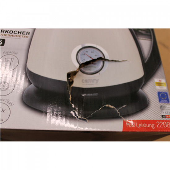 SALE OUT. Camry CR 1344 Electric kettle with a thermometer 1,7L, Cream | SALE OUT. | Camry Kettle with a thermometer | CR 1344 | Electric | 2200 W | 1.7 L | Stainless steel | 360° rotational base | Cream | DAMAGED PACKAGING