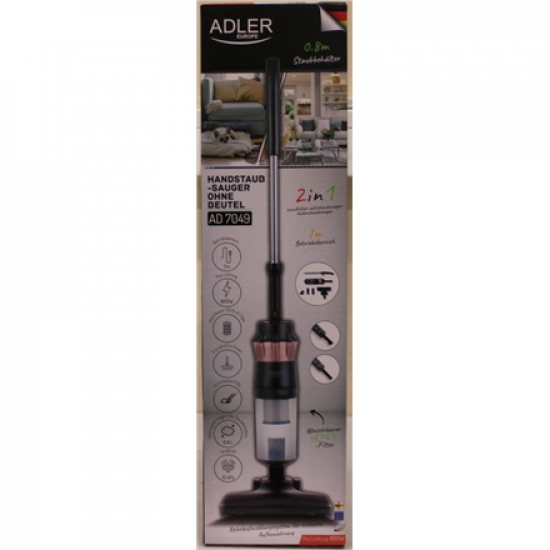 SALE OUT. | Adler Vacuum Cleaner | AD 7049 | Corded operating | Handstick/Handheld | 800 W | Black | Warranty 24 month(s) | DAMAGED PACKAGING