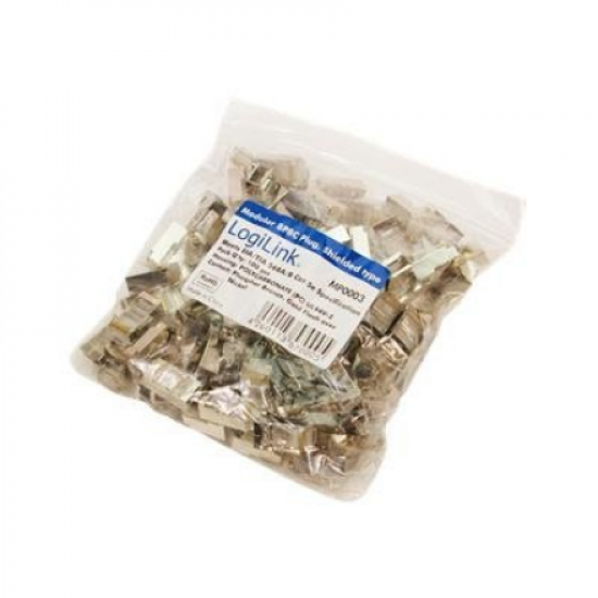 MP0003 | CAT5e Modular PlugSuitable for 8P8C Round CableConnector shieldedGold-plated contacts