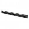 Digitus | Patch Panel | DN-91524U | Black | Category: CAT 5e; Ports: 24 x RJ45; Retention strength: 7.7 kg; Insertion force: 30N max | 48.2 x 4.4 x 10.9 cm