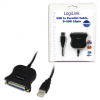 Logilink | USB 2.0 adapter to Paralel (LPT)  DB25 , 1,8m | USB-A to LPT USB A male | DB25