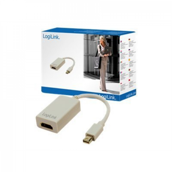 Logilink | Adapter Mini DisplayPort to HDMI with Audio: | Grey | Mini DisplayPort | HDMI A | 0.1 m