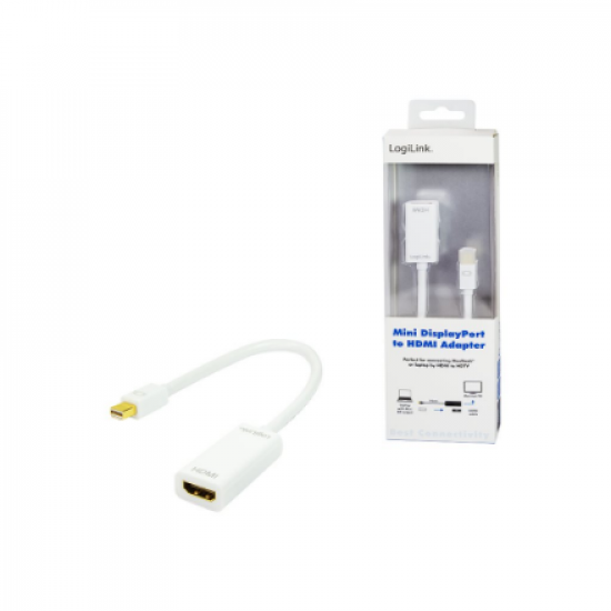 Logilink | Adapter Mini DisplayPort to HDMI with Audio: | Grey | Mini DisplayPort | HDMI A | 0.1 m