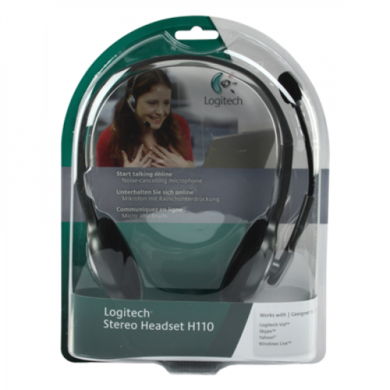 Logitech | LGT-H110 | Stereo headset | Black, Silver