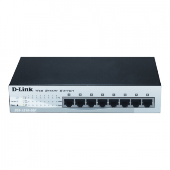D-Link | Switch | DES-1210-08P | Web Management | Desktop | 10/100 Mbps (RJ-45) ports quantity 8 | Power over Ethernet (PoE) ports quantity 8 | Power supply type Single | 24 month(s)