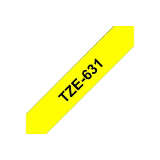 Brother | TZe-631 Laminated Tape | Black on Yellow | TZe | 8 m | 1.2 cm