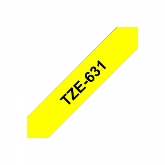 Brother | TZe-631 Laminated Tape | Black on Yellow | TZe | 8 m | 1.2 cm