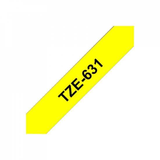 Brother | TZe-631 Laminated Tape | Black on Yellow | TZe | 8 m | 1.2 cm