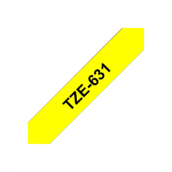 Brother | TZe-631 Laminated Tape | Black on Yellow | TZe | 8 m | 1.2 cm
