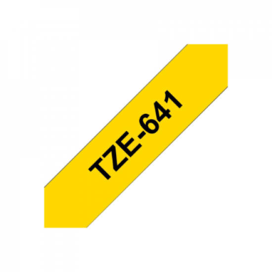 Brother | TZe-641 Laminated Tape | Black On Yellow | TZe | 8 m | 1.8 cm