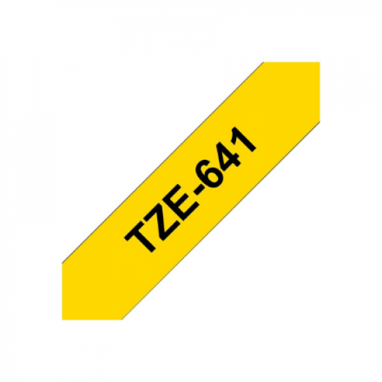 Brother | TZe-641 Laminated Tape | Black On Yellow | TZe | 8 m | 1.8 cm