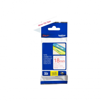 Brother | TZe-242 Laminated Tape | Red on White | TZ | 8 m | 1.8 cm