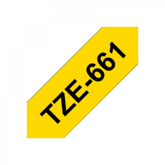 Brother | TZe-661 Laminated Tape | Black on Yellow | TZe | 8 m | 3.6 cm