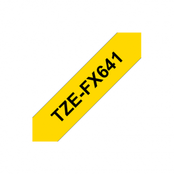 Brother | TZ-FX641 Flexible ID Laminated Tape | Black on Yellow | TZe | 8 m | 1.8 cm