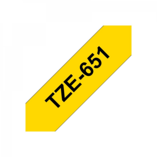 Brother | TZe-651 Laminated Tape | Black On Yellow | TZe | 8 m | 2.4 cm